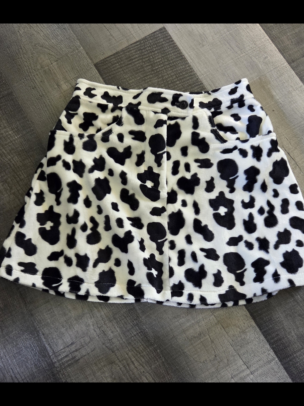 The Limited Black and White Cow-Print Skater Skirt
